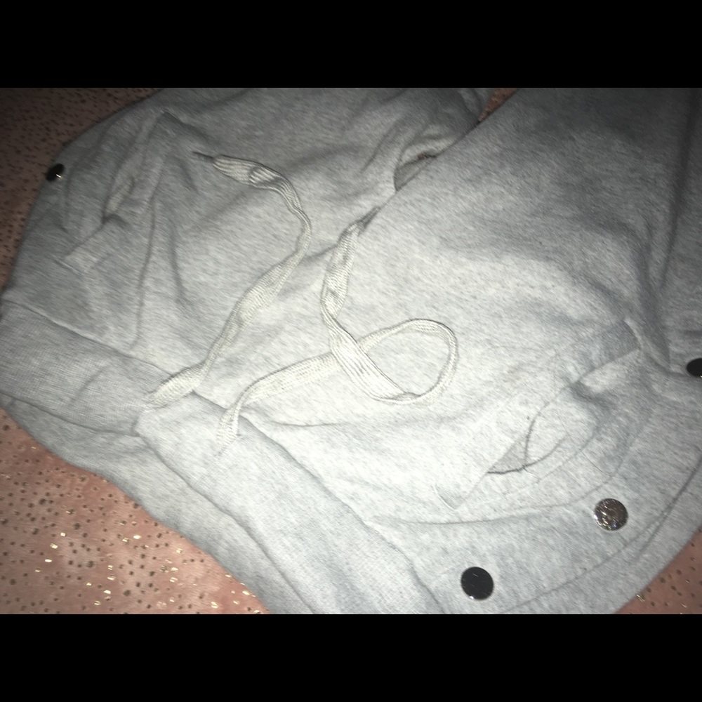 Grey side leg button up sweat pants